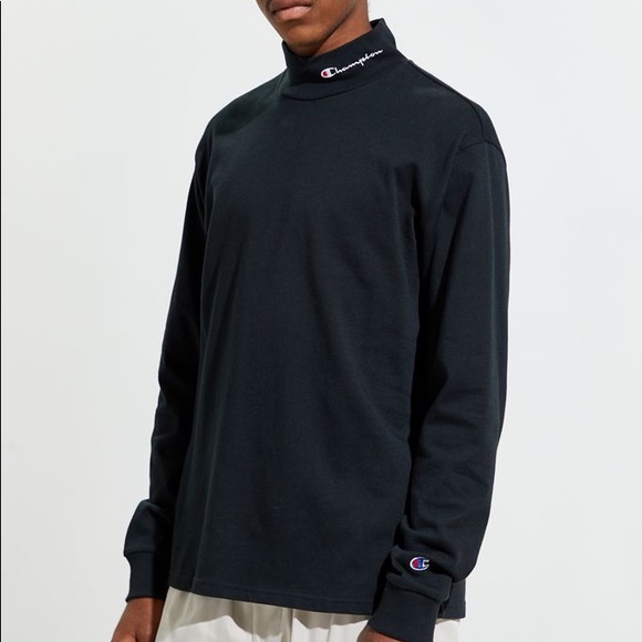 champion heavyweight mock neck long sleeve tee